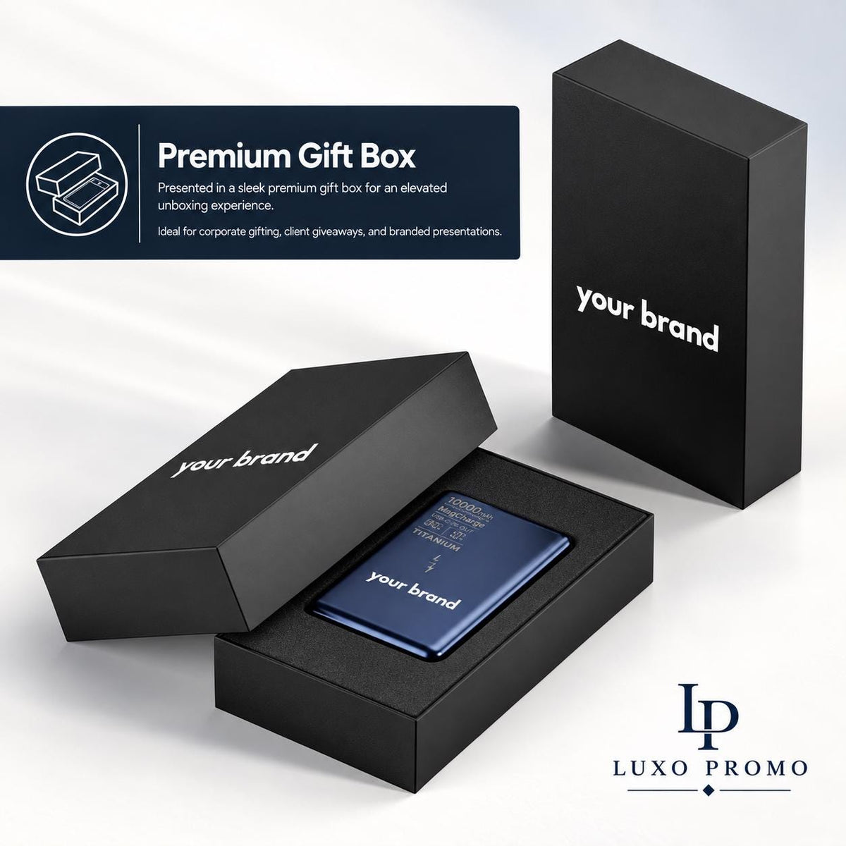 Personalized Titanium MagSafe Power Bank, Custom Logo Charger, Corporate Gift, Bulk Branded 10000mAh Charger