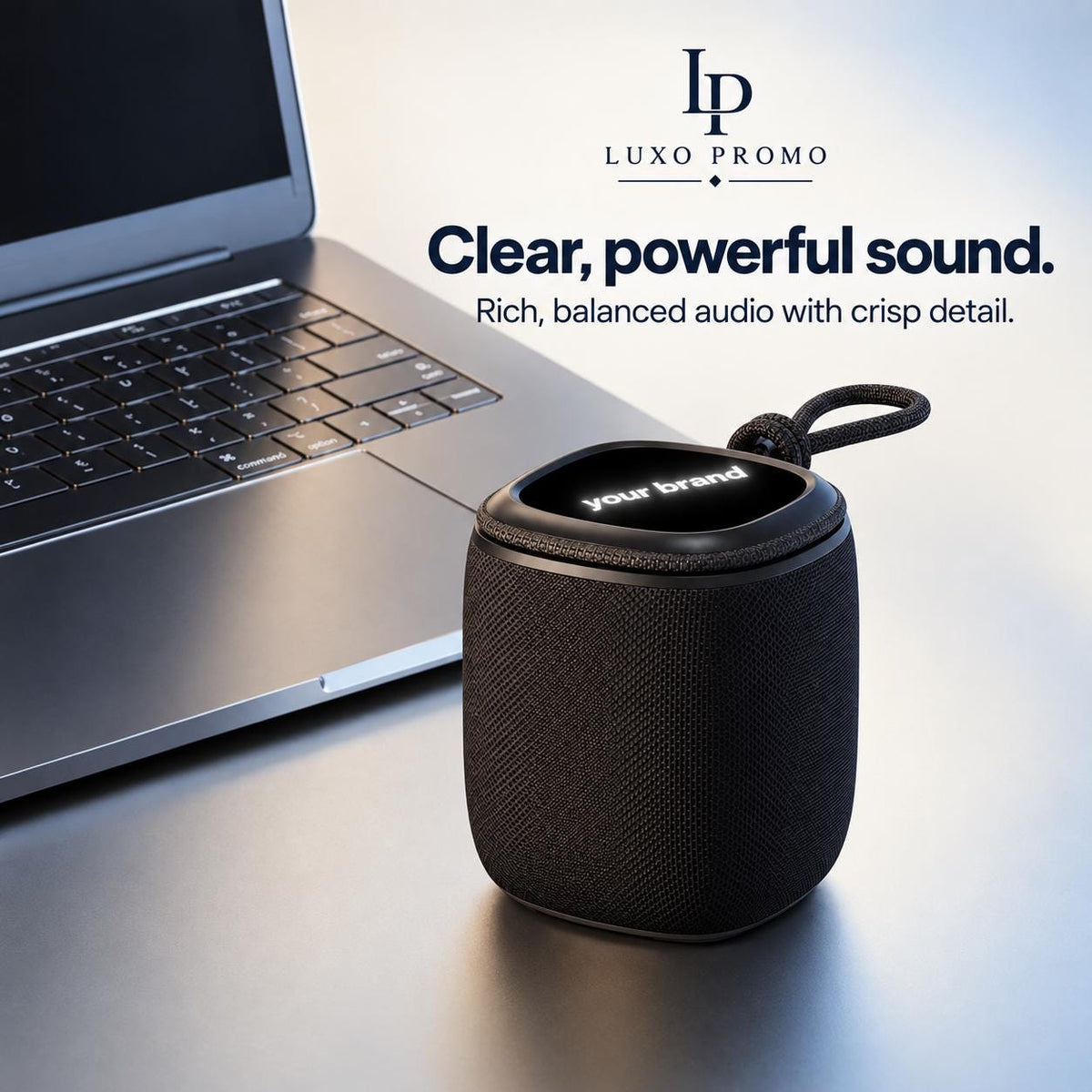 Personalized Light-Up Bluetooth Speaker, Custom Logo Wireless SoundBox, Portable TWS Corporate Gift for Employees