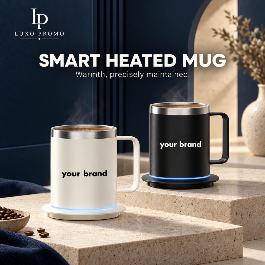 Personalized Smart Heated Mug, Custom Logo Temperature Control Coffee Cup, Corporate Employee Client Executive Gift