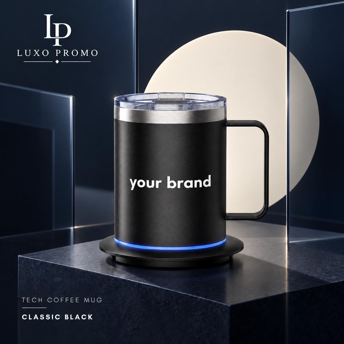 Personalized Smart Heated Mug, Custom Logo Temperature Control Coffee Cup, Corporate Employee Client Executive Gift