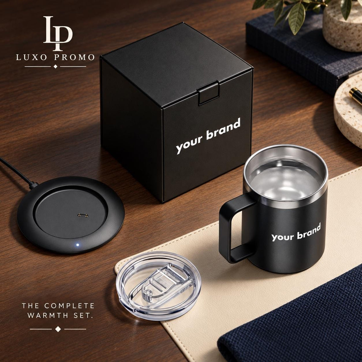 Personalized Smart Heated Mug, Custom Logo Temperature Control Coffee Cup, Corporate Employee Client Executive Gift