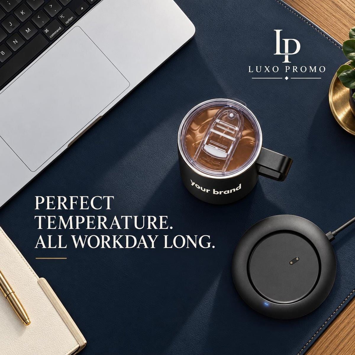 Personalized Smart Heated Mug, Custom Logo Temperature Control Coffee Cup, Corporate Employee Client Executive Gift