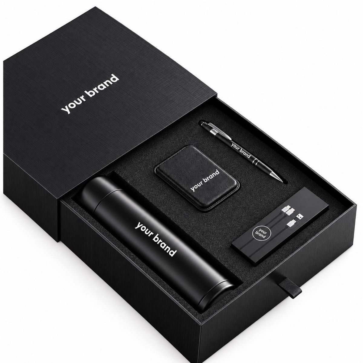 Personalized Signature Corporate Gift Box, Custom Logo Smart Thermos, MagSafe Power Bank, Light-Up Cable and Stylus Pen, Employee Gift