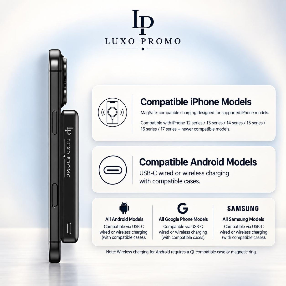 Personalized Titanium MagSafe Power Bank, Custom Logo Charger, Corporate Gift, Bulk Branded 10000mAh Charger