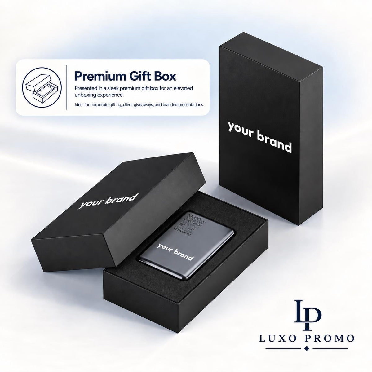 Personalized Titanium MagSafe Power Bank, Custom Logo Charger, Corporate Gift, Bulk Branded 10000mAh Charger