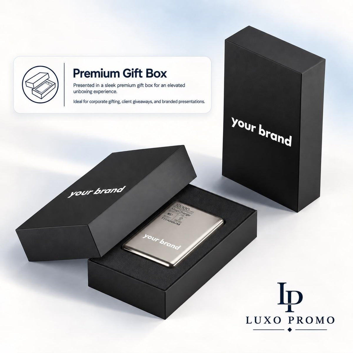 Personalized Titanium MagSafe Power Bank, Custom Logo Charger, Corporate Gift, Bulk Branded 10000mAh Charger