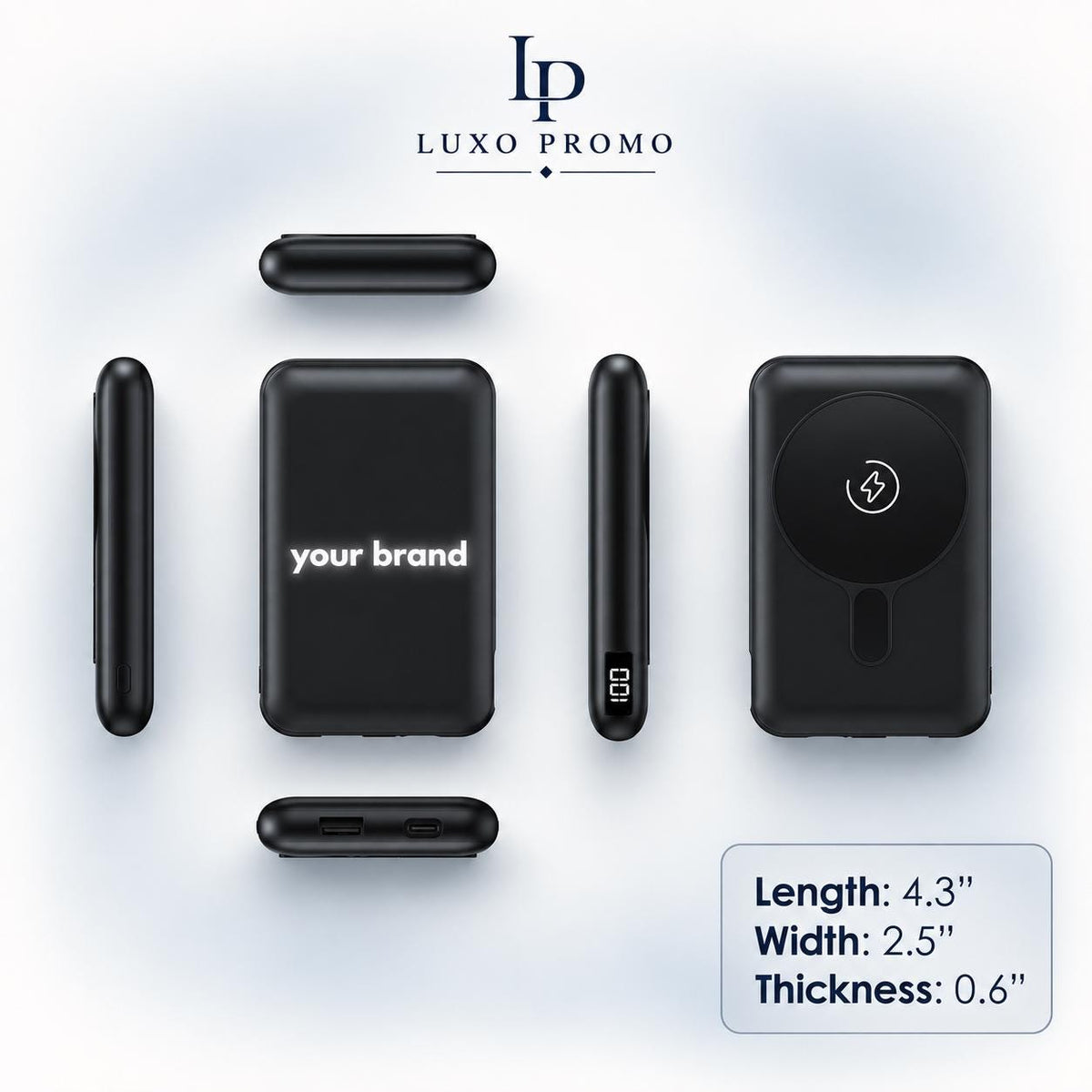 Personalized Light-Up MagSafe Power Bank, Custom Logo Charger, Corporate Gift, Branded 10000mAh Portable Charger