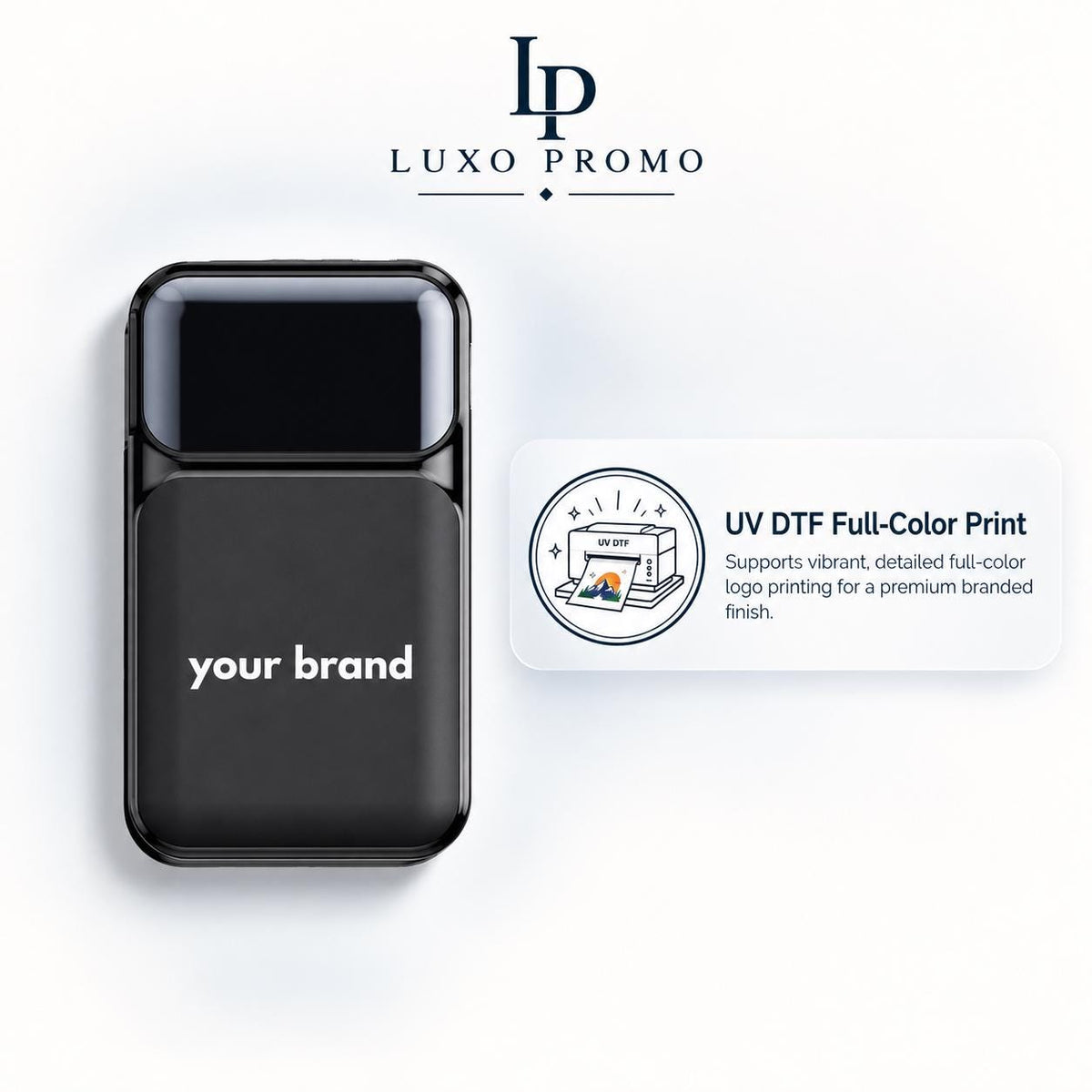 Personalized Wall Plug Power Bank with Built-In Cables, Custom Logo Charger, Corporate Gift, Branded 10000mAh Fast Charger