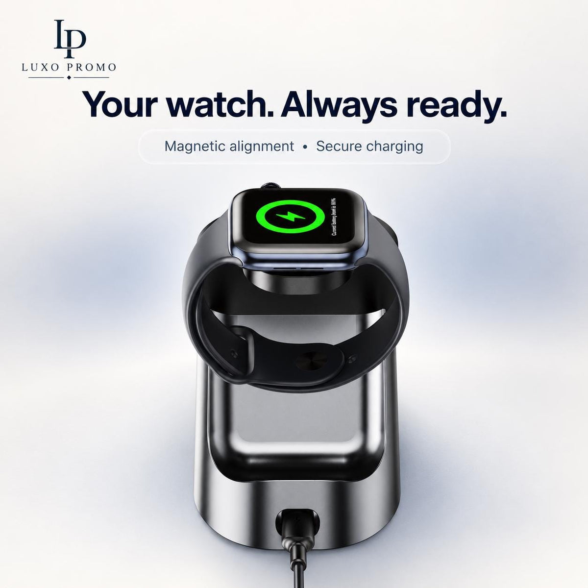 Personalized 3-in-1 Wireless Charging Station, Custom Logo MagSafe Dock, Phone Watch Earbuds Charger, Corporate Gift