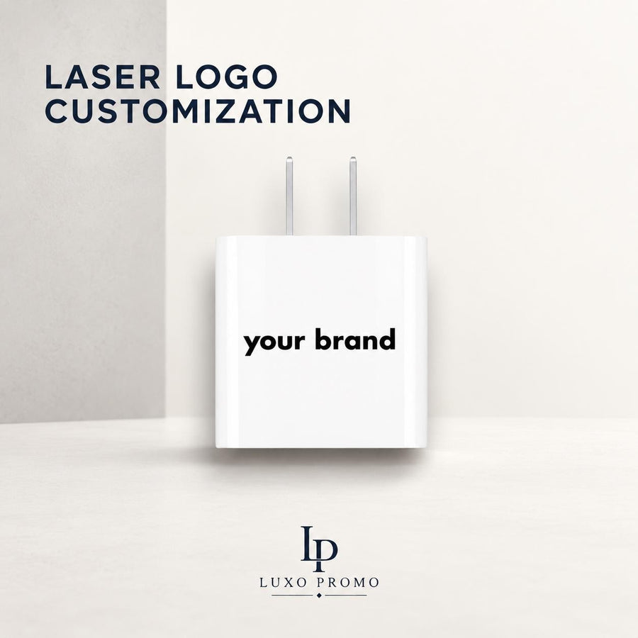 Personalized 20W USB C Wall Charger, Custom Logo PD Fast Charging Adapter, Branded Corporate Employee Client Tech Gift