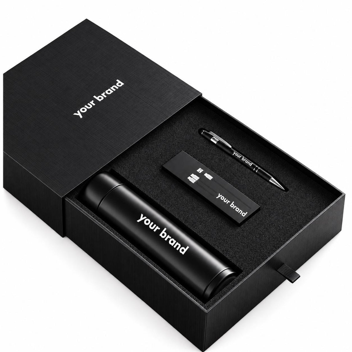 Personalized Corporate Gift Box, Custom Logo 18oz Tumbler, Light-Up 3-in-1 Charging Cable & Stylus Pen, Employee Welcome Gift